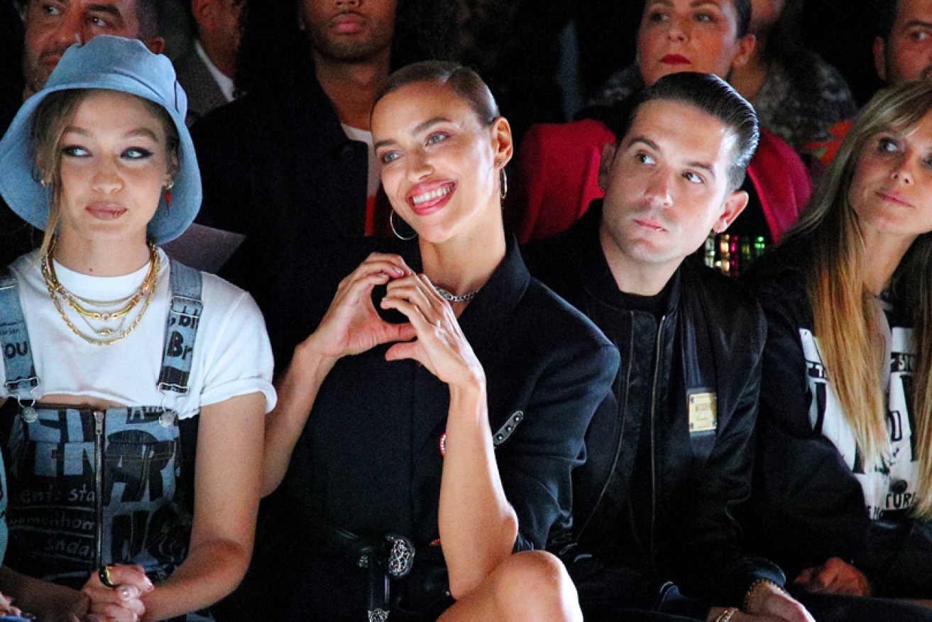 Gigi Hadid, Irina Shayk, rapper G-Eazy and Heidi Klum front row at Jeremy Scott during New York Fashion Week.