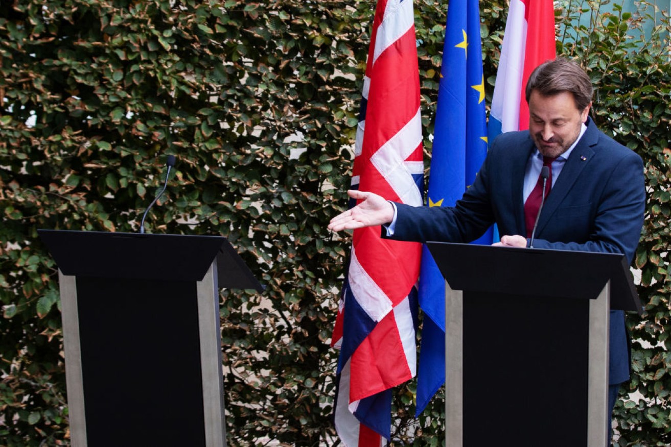 Luxembourg Prime Minister Xavier Bettel speaks to the media but where is British Prime Minister Boris Johnson hiding?
