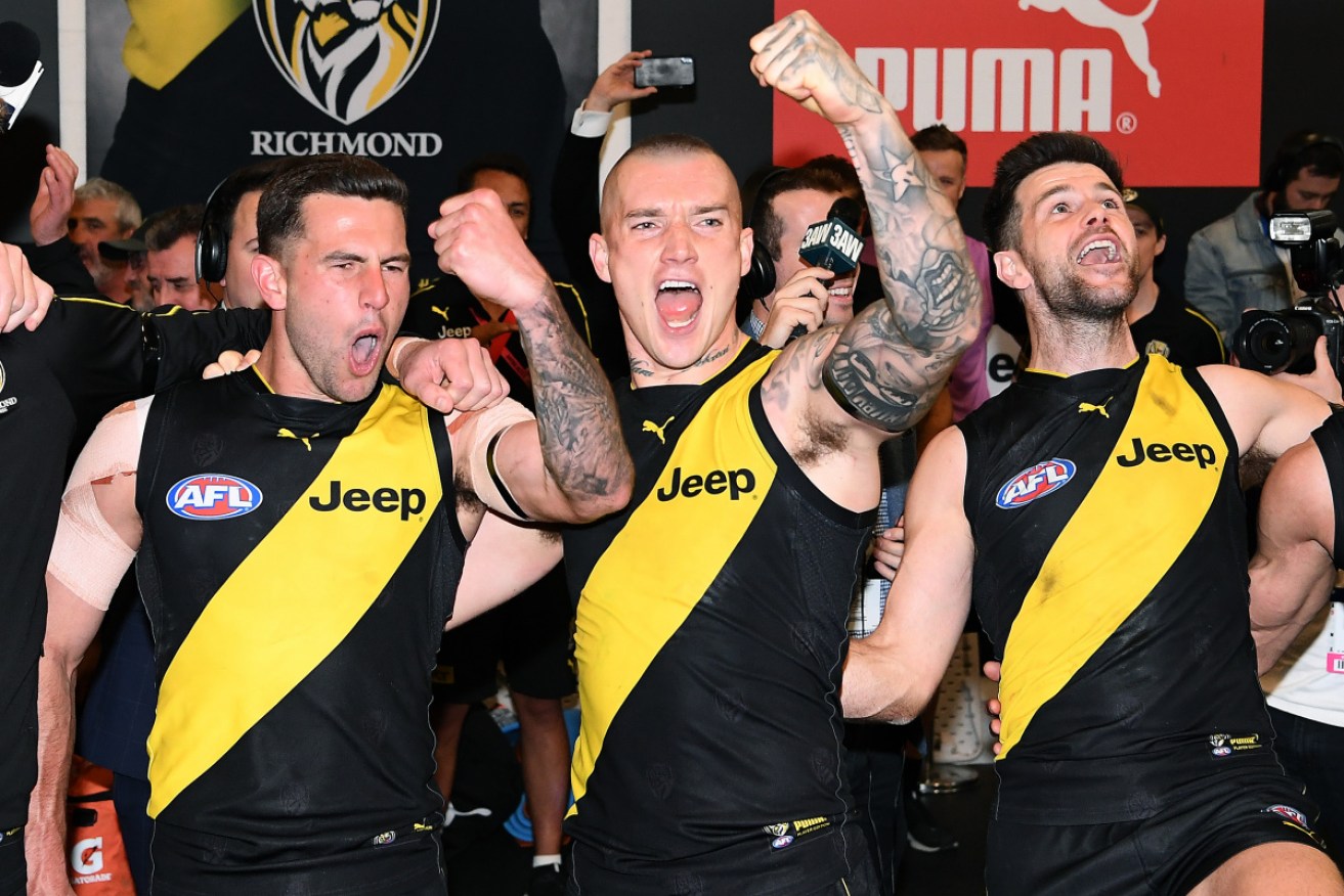 Party like it's 2017: Richmond players are off to the grand final again. 