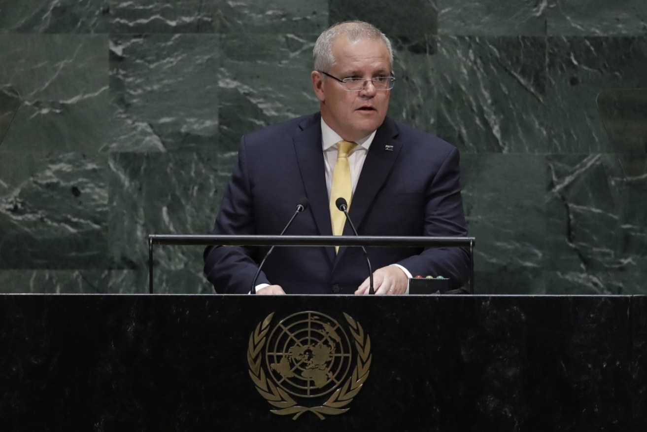 Prime Minister Scott Morrison addresses the 74th session of the United Nations General Assembly.