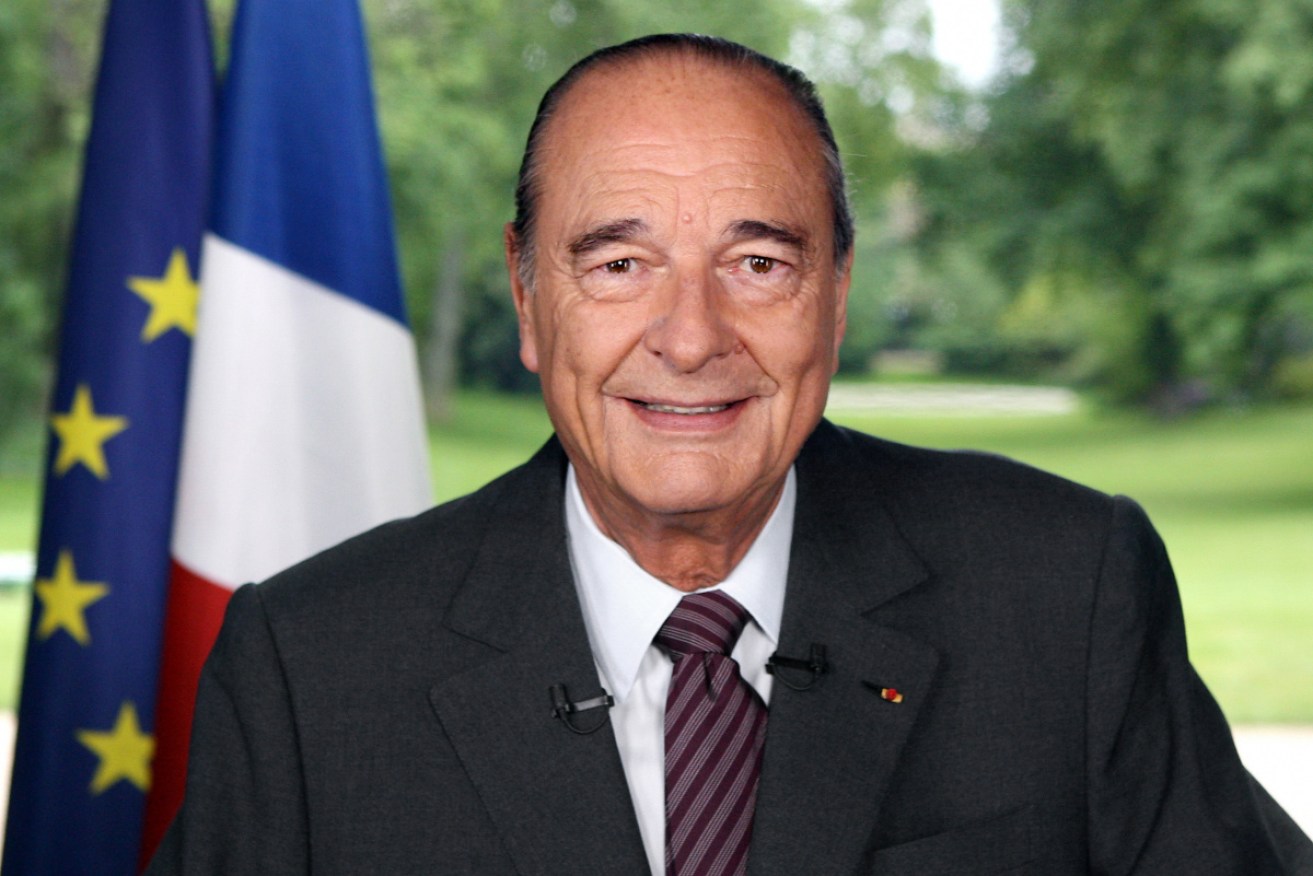 Jacques Chirac in 2007 as he farewells the French nation's top job.  