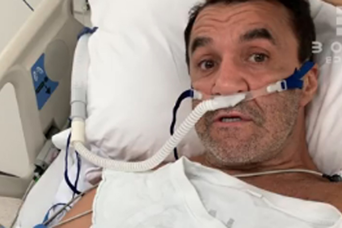 Boxing legend Jeff Fenech in hospital in Thailand in 2019 (file photo).