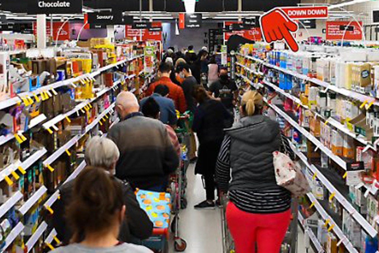 Within an hour of the ACT lockdown announcement, many supermarkets were flooded with shoppers.