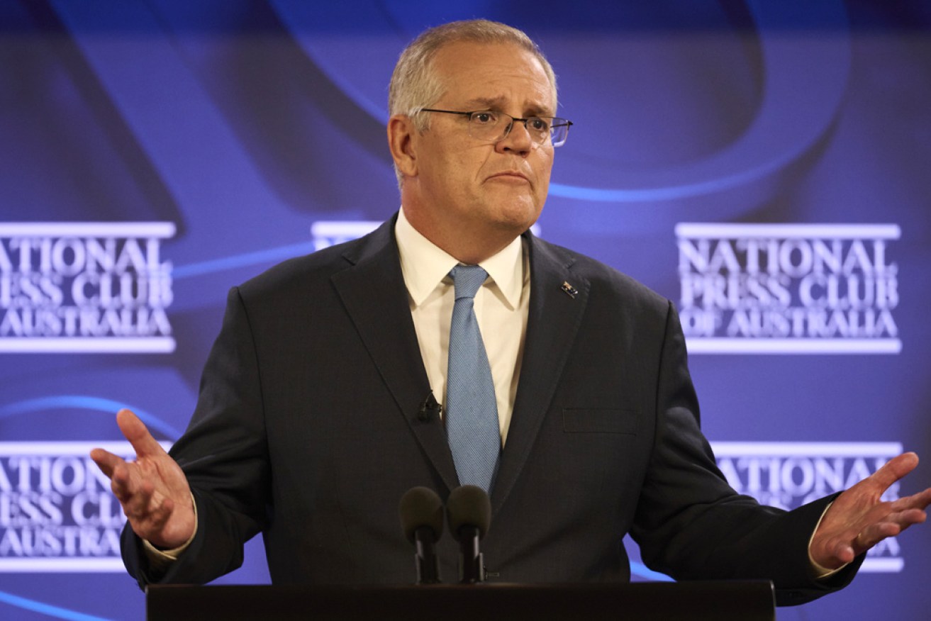 Prime Minister Scott Morrison was confronted by the explosive texts after an address at the National Press Club this week.
