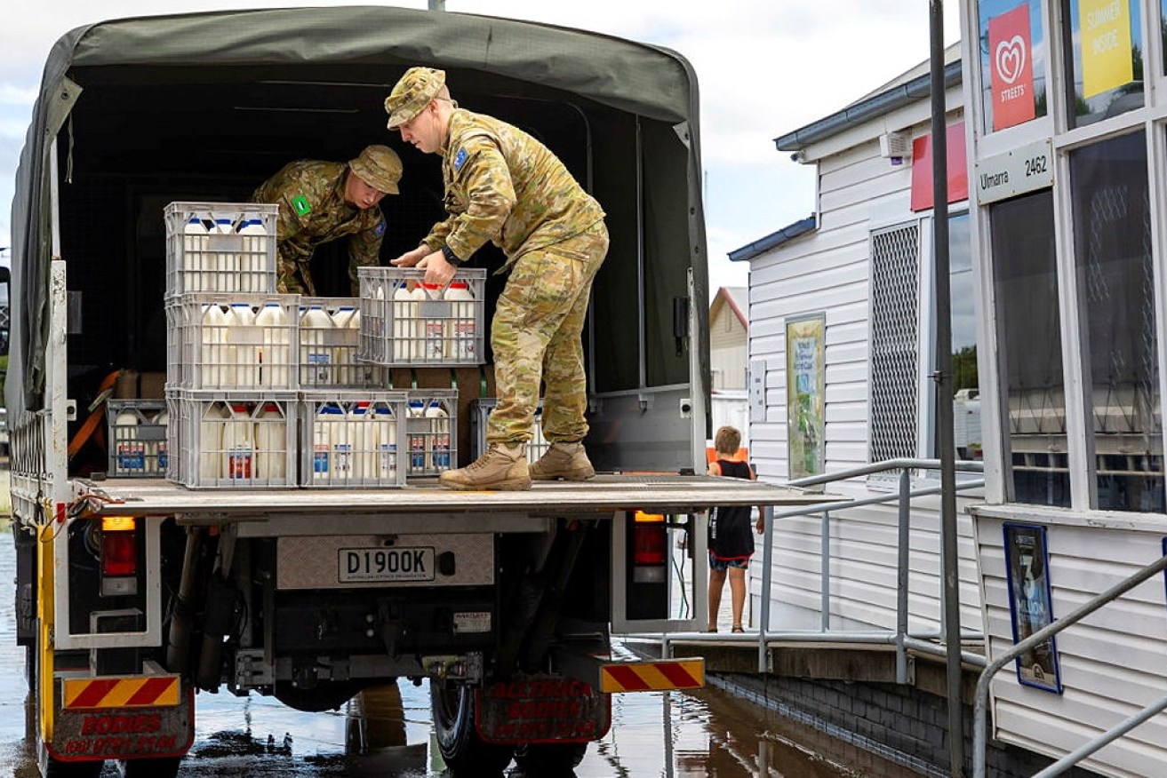 Defence Minister Peter Dutton has rejected criticism of the ADF's flood aid.<i>Photo: AAP</i>