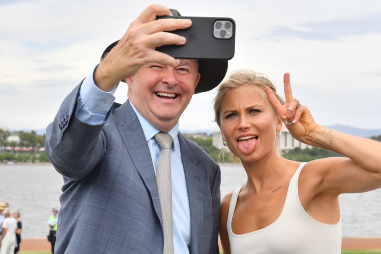 Grace Tame reacts after PM labels her 'difficult'