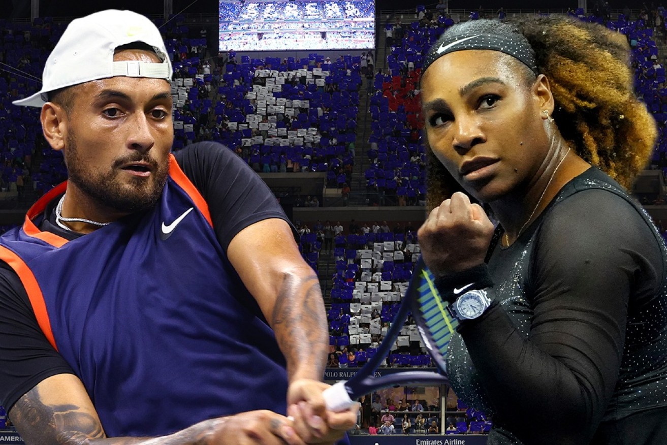 Kyrgios showed no mercy for his fellow Australian as Serena Williams set the crowd alight.