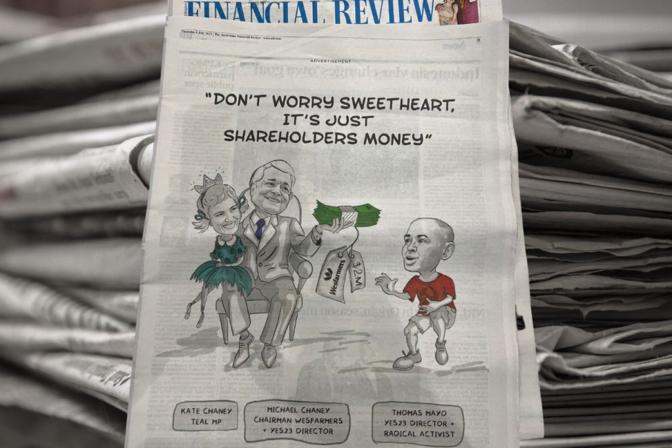 The ad caused a stir on both sides of politics when it was published on Thursday.