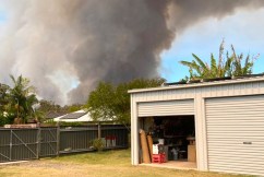 Firefighters battle fast-moving fire near Aus Zoo