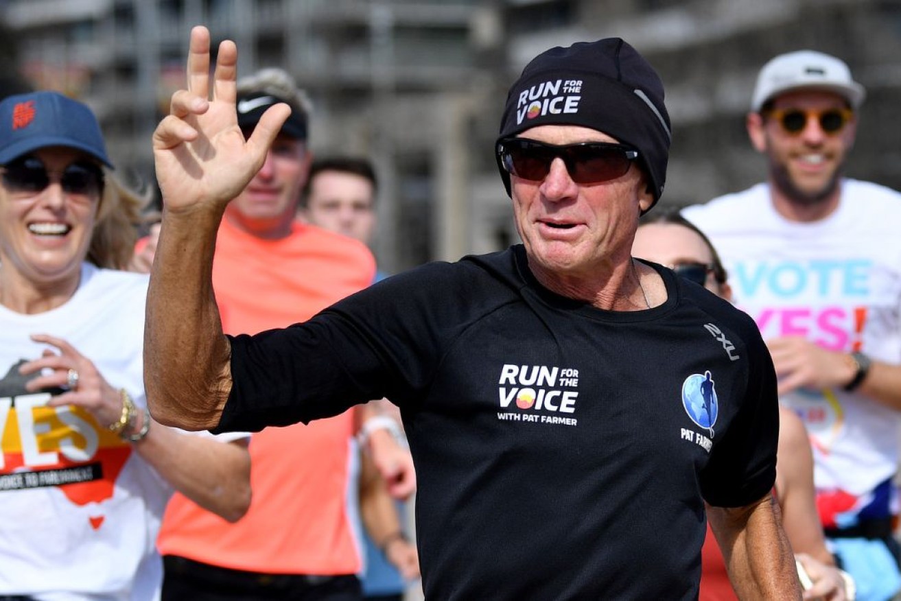 Pat Farmer has run more than a marathon a day since April in his campaign to support the Voice.