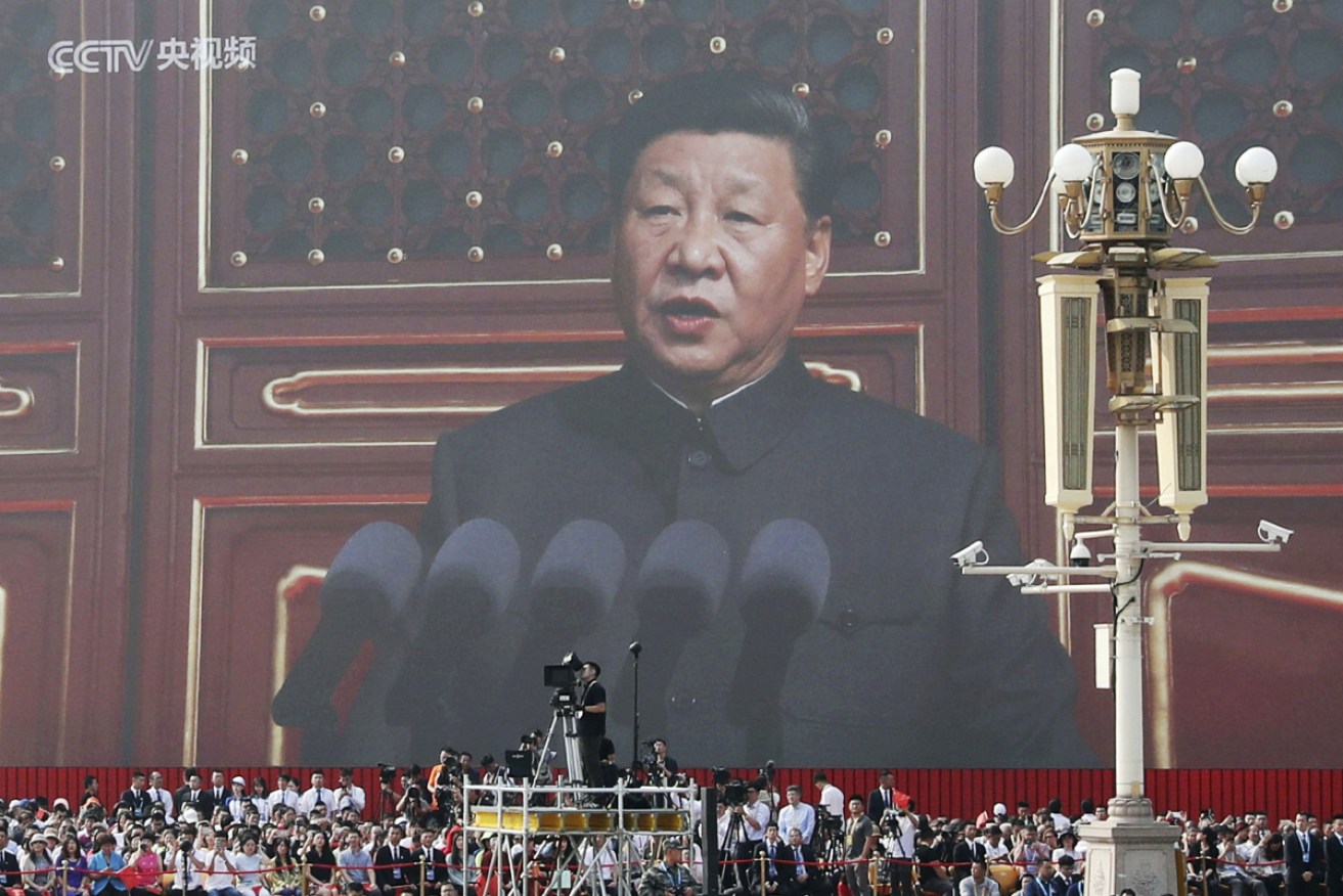 President Xi Jinping spoke to the assembled crowd before inspecting his troops.