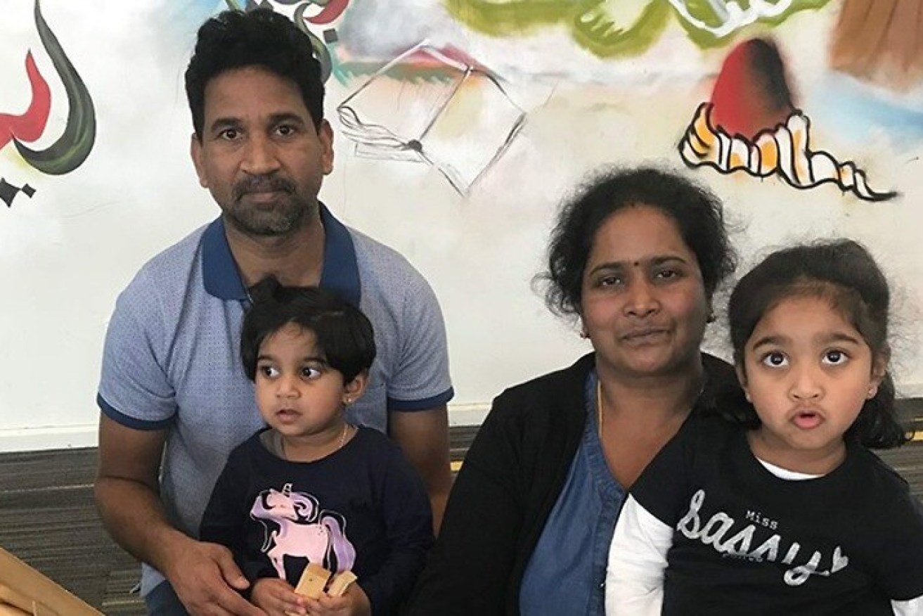 A Tamil mother from a family detained on Christmas Island has been flown to Perth after suffering severe abdominal pain and vomiting.