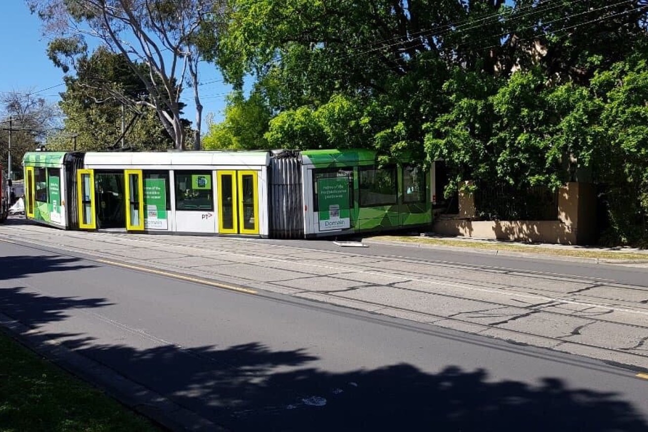 A Melbourne tram has came off the tracks not once, but three times since 2013, including on Sunday, when it ploughed into a suburban front yard.