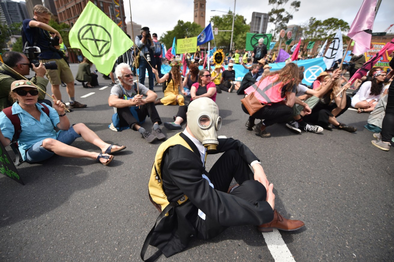 Extinction Rebellion activists protest in Sydney.
