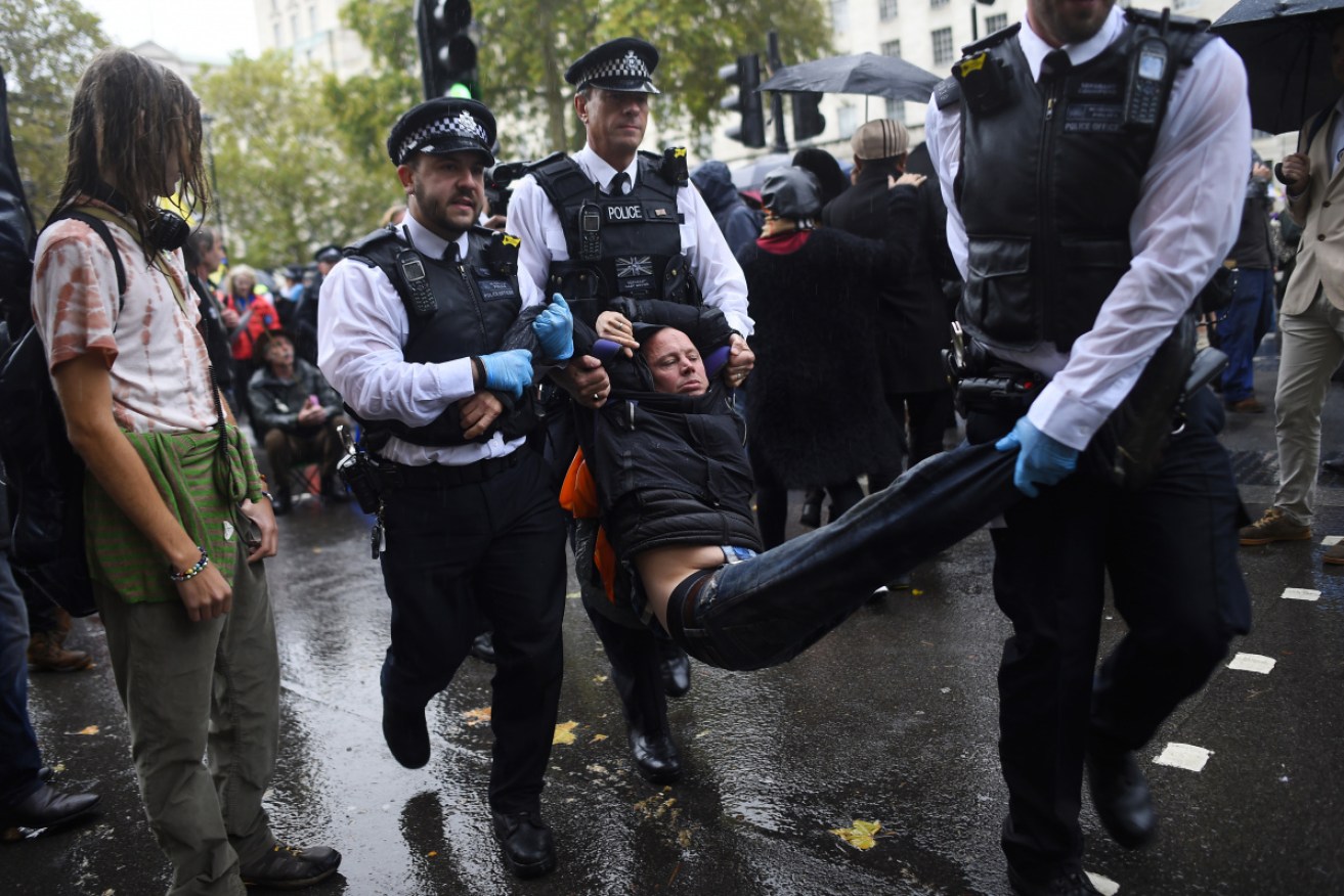 Over 200 people were arrested in London. 