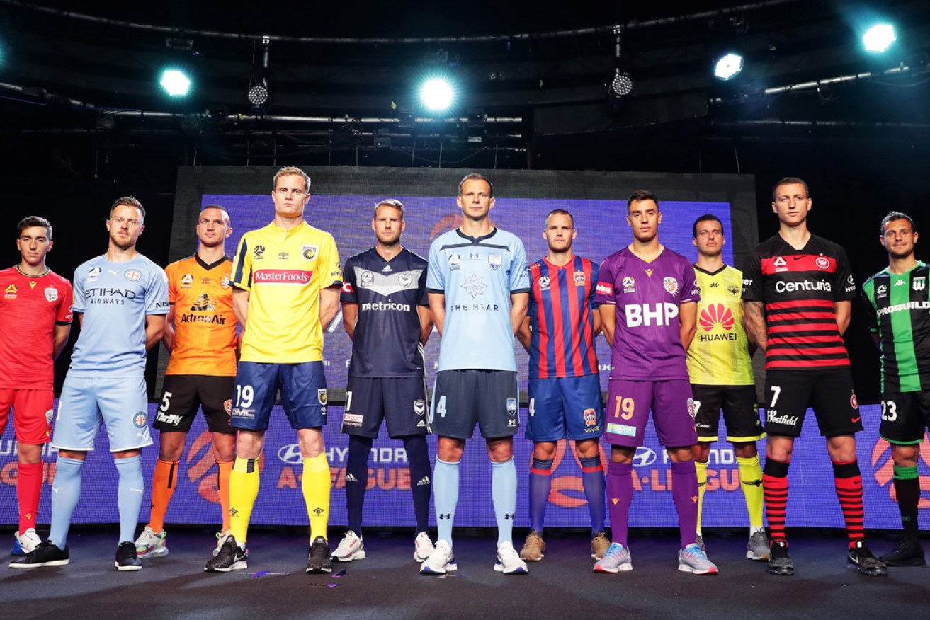 Captains of the various A-League sides launch the season in Sydney.