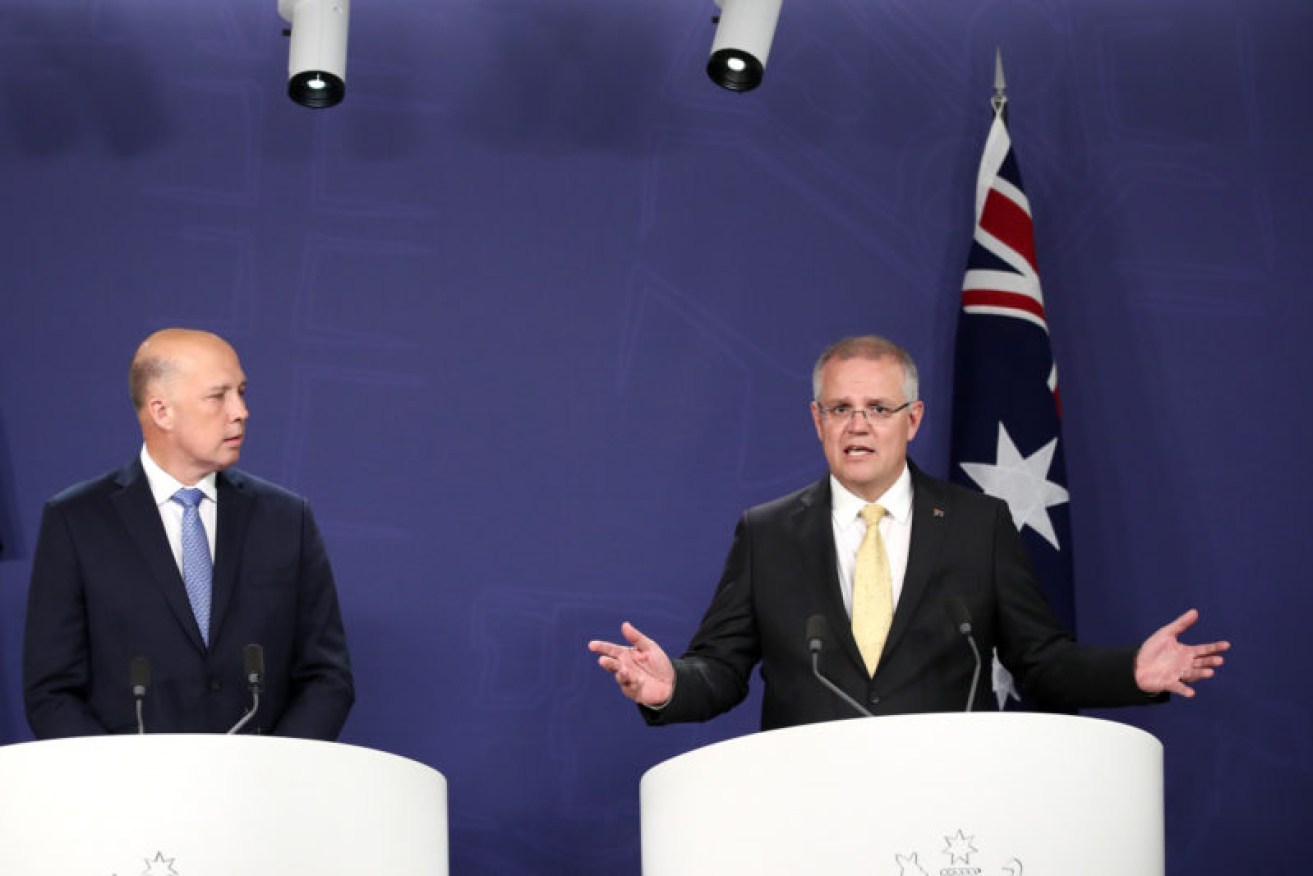 Peter Dutton and Scott Morrison announce plans in November 2018 to strip citizenship from some dual nationals.