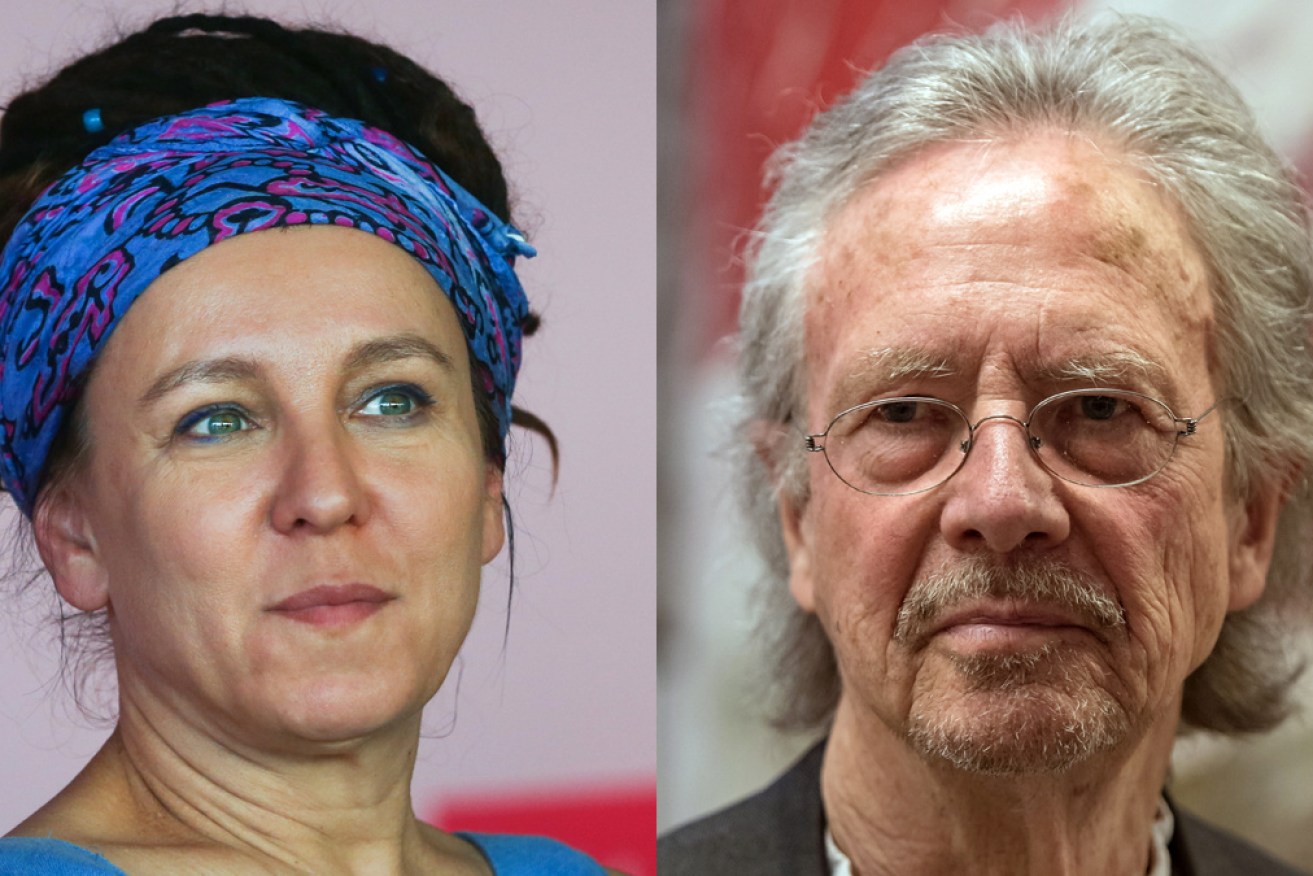 Nobel literature prize winners Olga Tokarczuk (2018) and Peter Handke (2019).