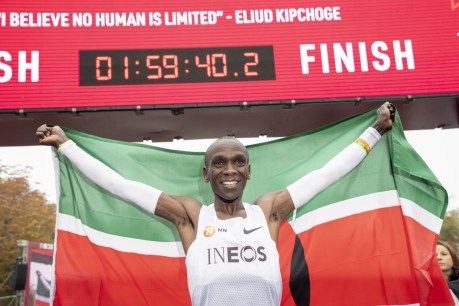 Kenya&#8217;s Eliud Kipchoge becomes first man ever to run marathon in under two hours