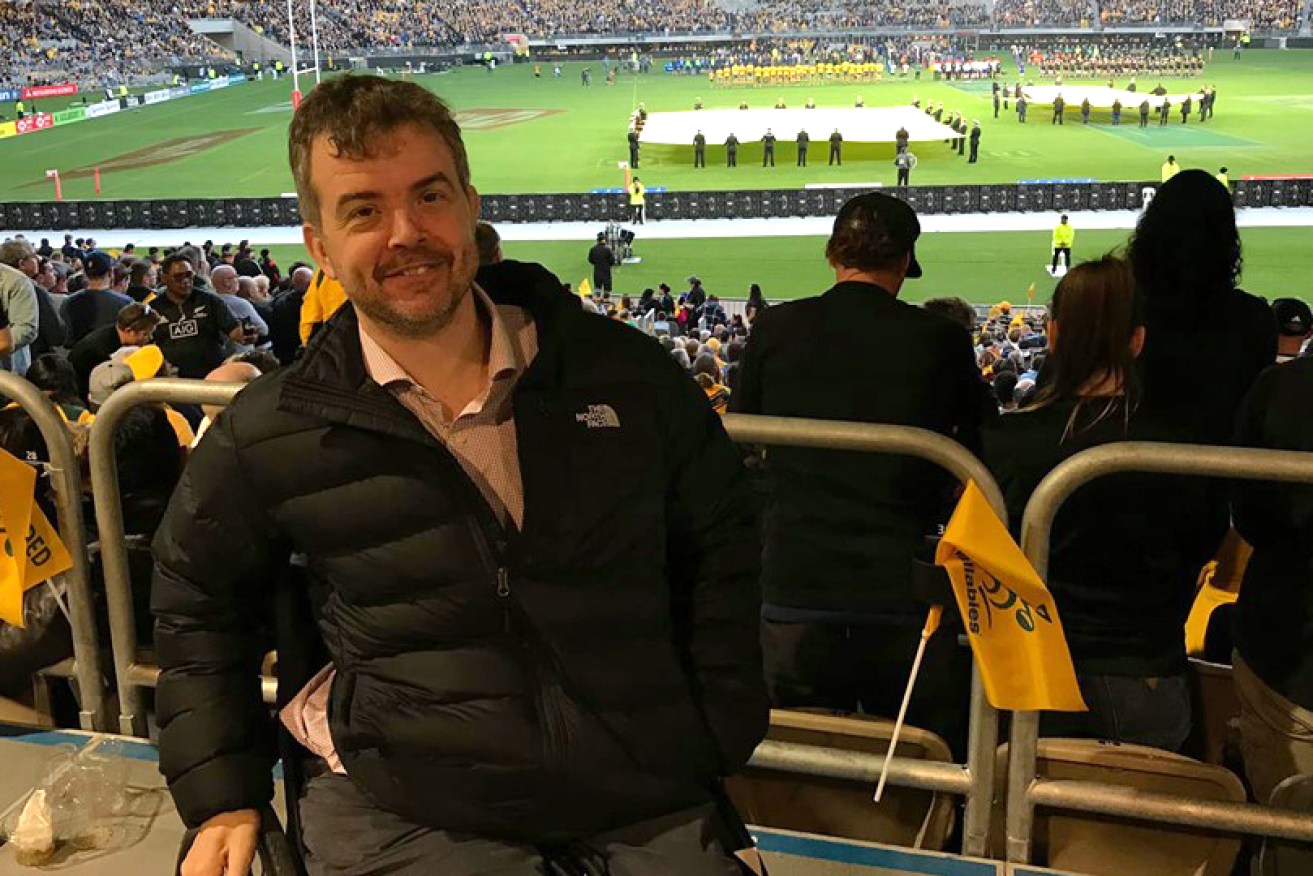 Disability commissioner Ben Gauntlett at the Bledisloe Cup rugby match in Perth in August.