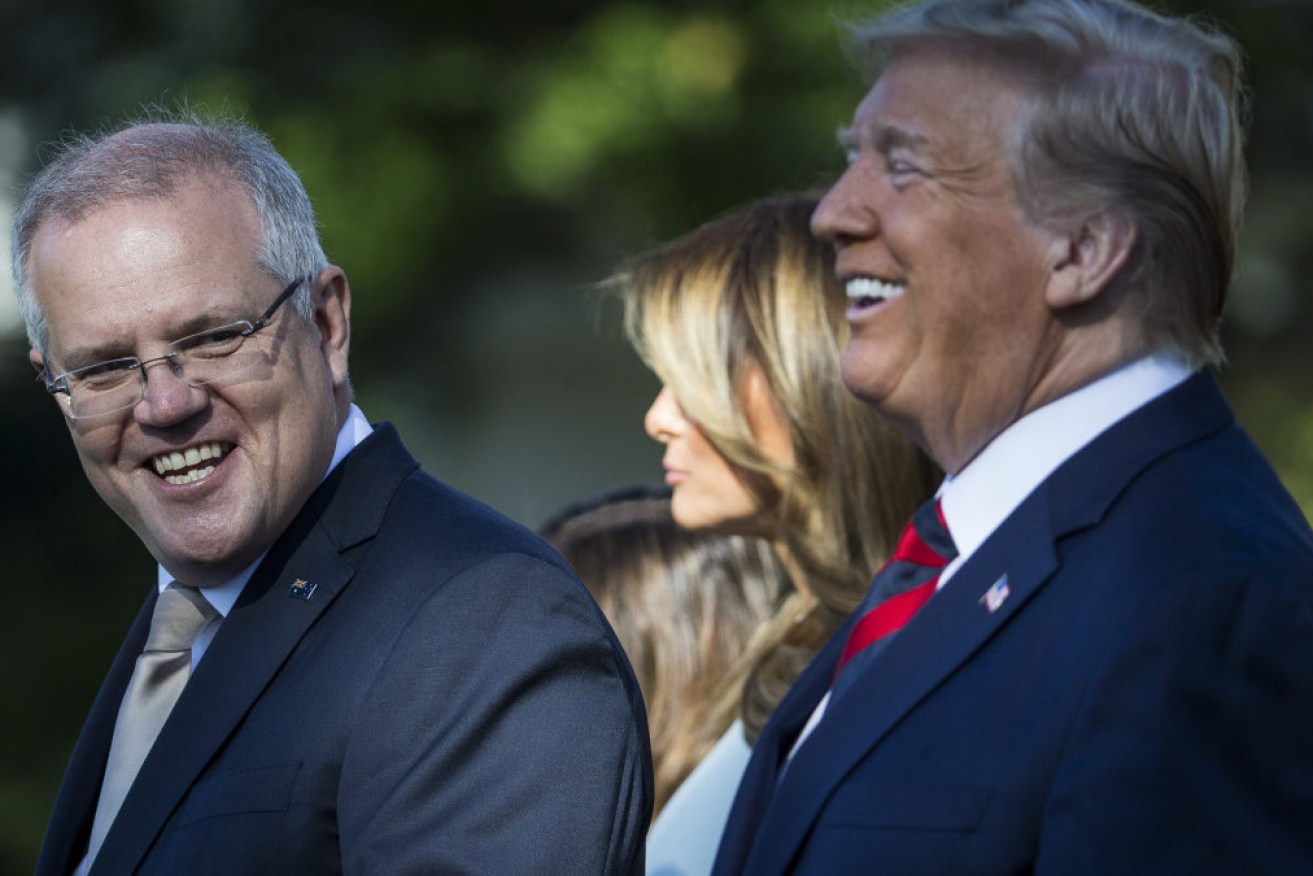 Scott Morrison with Donald Trump in the US in September last year. Photo: Getty