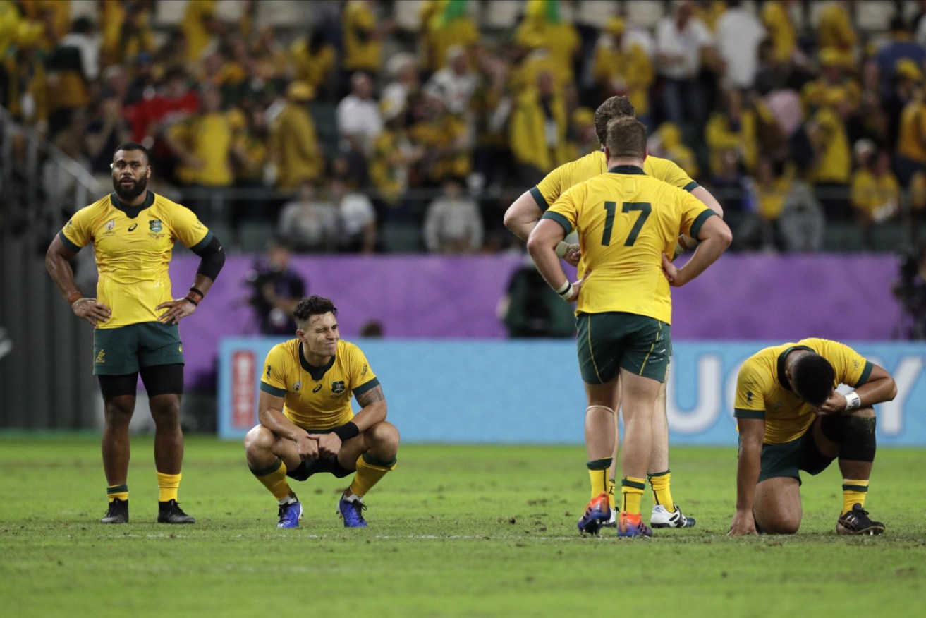 That's it, all over: The Wallabies exit the World Cup. 