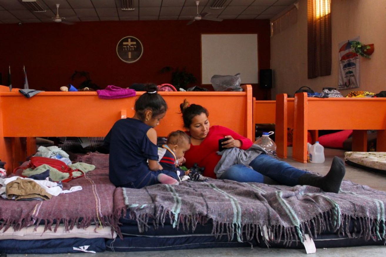 A group of Cuban migrants at the El Buen Pastor migrant shelter in Ciudad Juarez.