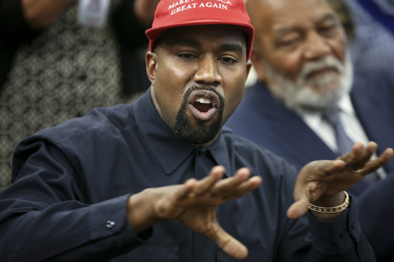 Kanye West during a meeting at the White House with Donald Trump.