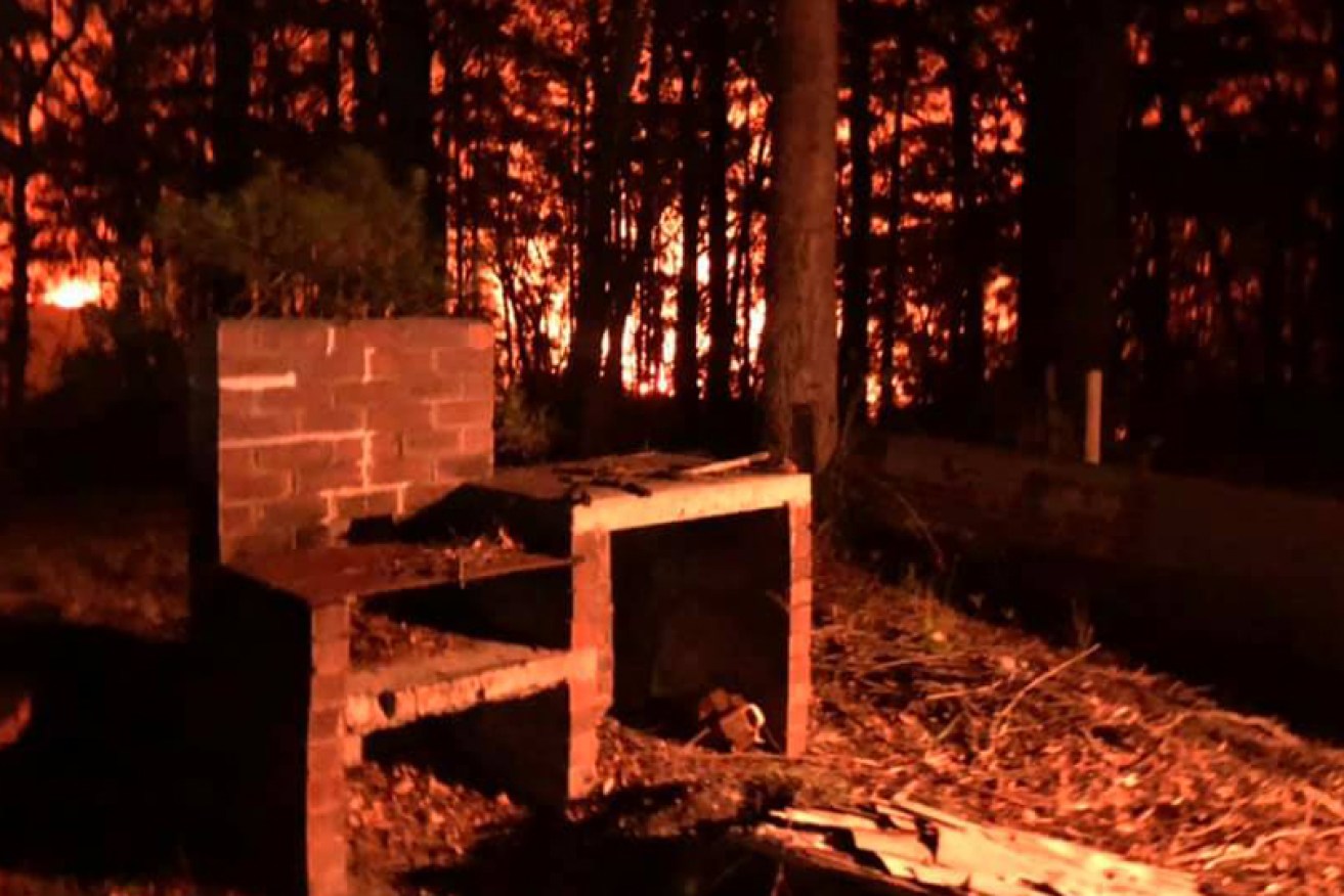 Lisa Willows' property at Lake Cathie on Tuesday night. 
