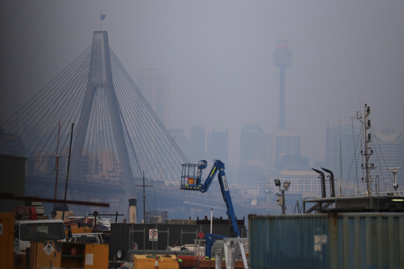 Sydney's famous skyline was shrouded by smoke during the week.