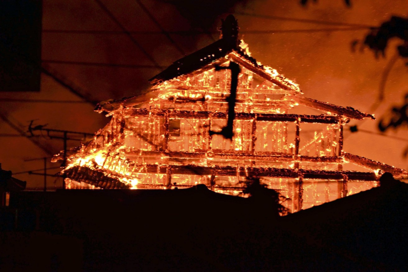 Historic Shuri Castle was partly destroyed by fire on Thursday.
