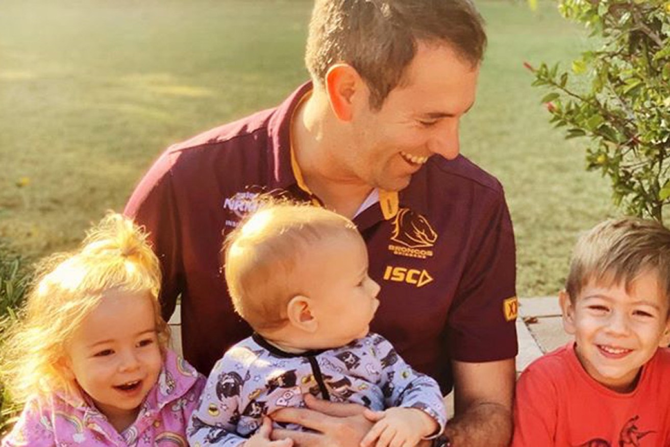 Labor deputy leader Jim Chalmers with his kids Annabel, Jack and Leo. 