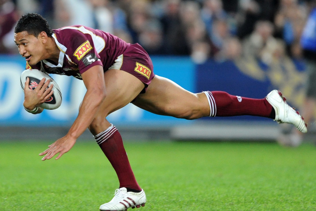 Israel Folau in action for Queensland in State of Origin 2009.