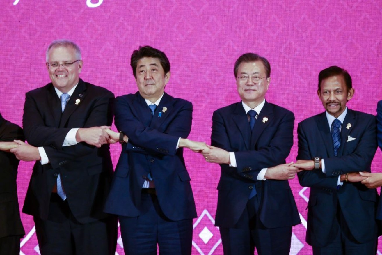 Scott Morrison joins  Japanese Prime Minister Abe Shinzo, President of the Republic of Korea Moon Jae-in and Brunei's Sultan Hassanal Bolkiah - among 15 countries that have agreed to a new trade deal. 