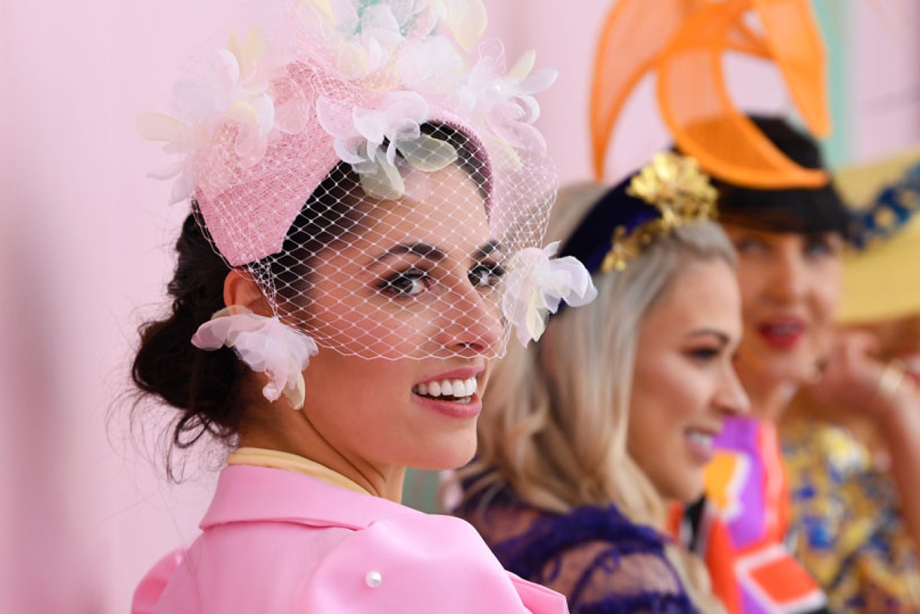 Fashions on the Field contestants at the Melbourne Cup on November 5.