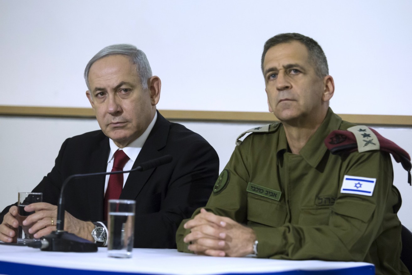  Israeli Prime Minister Benjamin Netanyahu and IDF Chief Aviv Kochavi speak to the press following the strike.