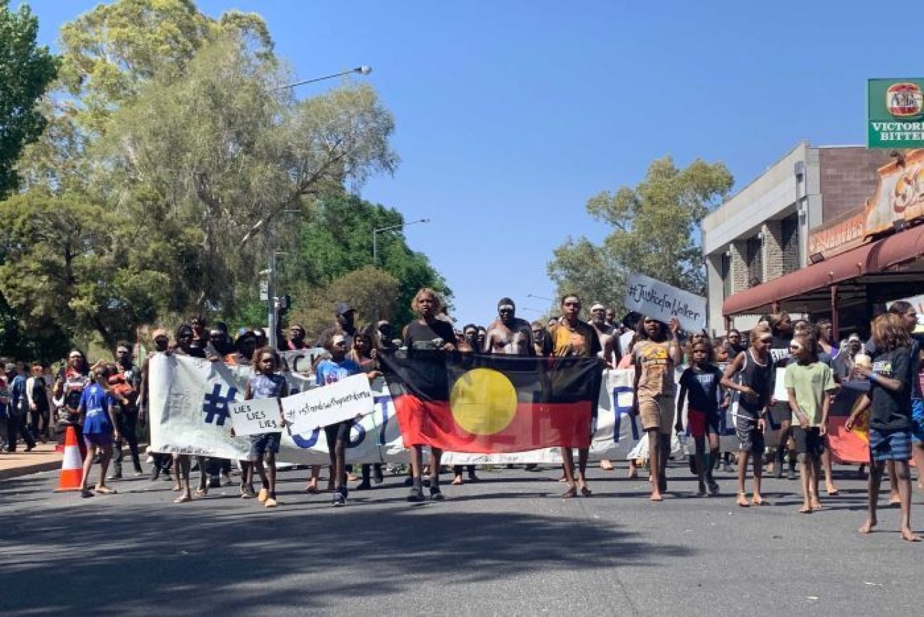Thousands joined the rally through the streets of Alice Springs.