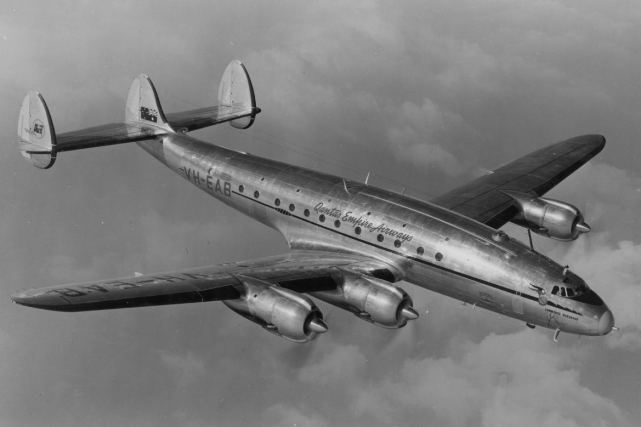Qantas' Constellation aircraft, which the airline used for its Pacific routes from 1954. The airline begins its 100th year of operation on November 16.