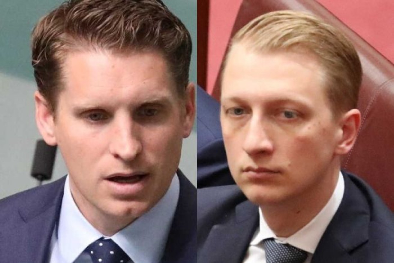 Andrew Hastie (L) and James Paterson were told they were not welcome on a China Matters study tour to Beijing.

