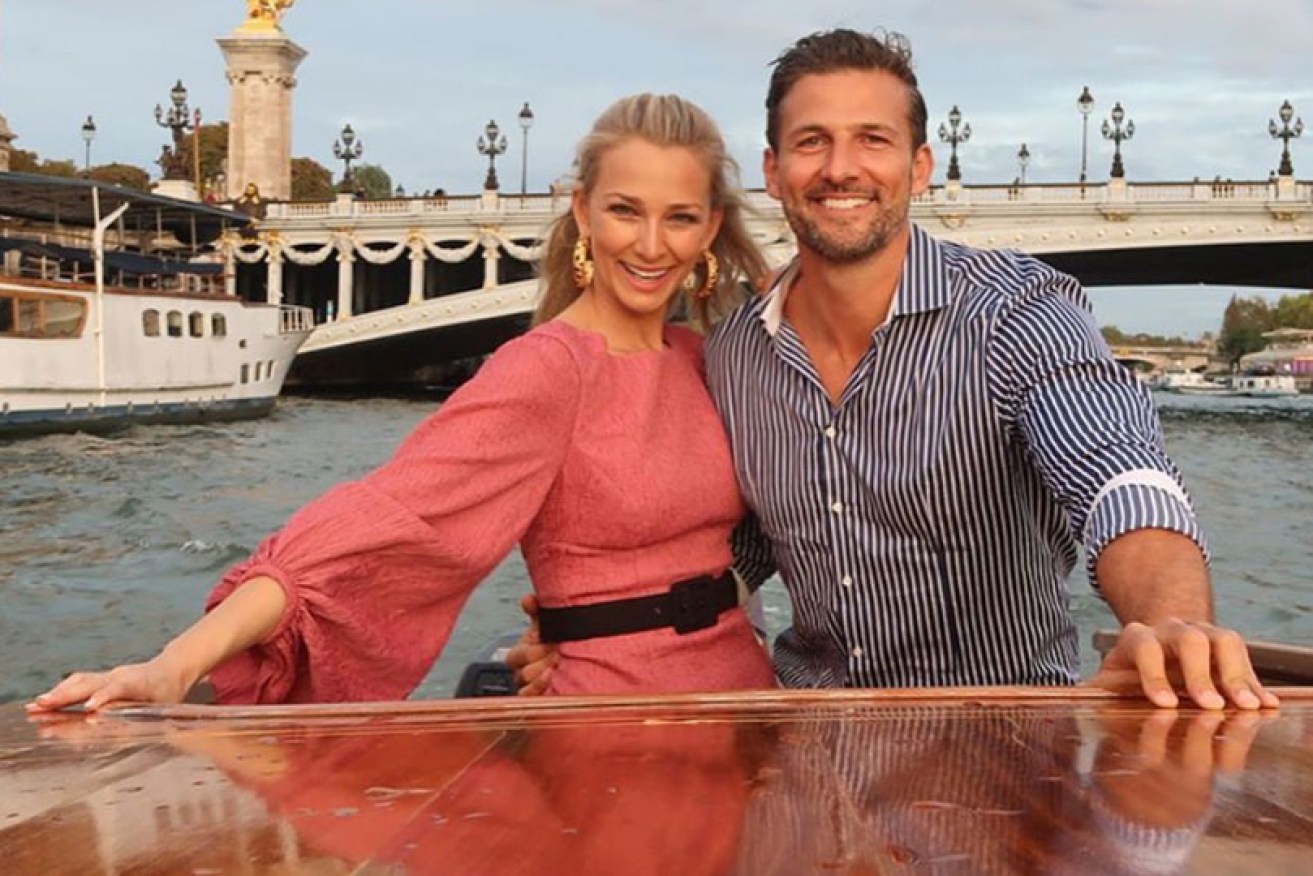 Anna Heinrich and Tim Robards float each other's boat in Paris in October.