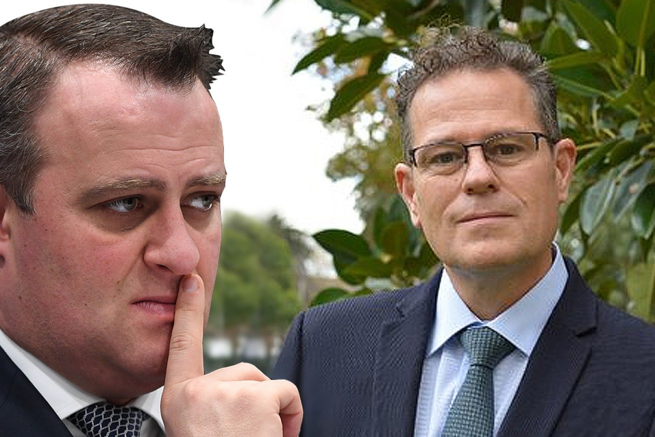 Tim Wilson (left) challenged Bernie Dean on the superannuation guarantee. 