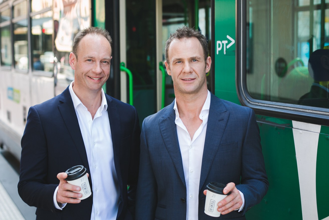 Brothers Marty (left) and Jeremy Rowell have created Australia's first circular economy coffee cup. 
