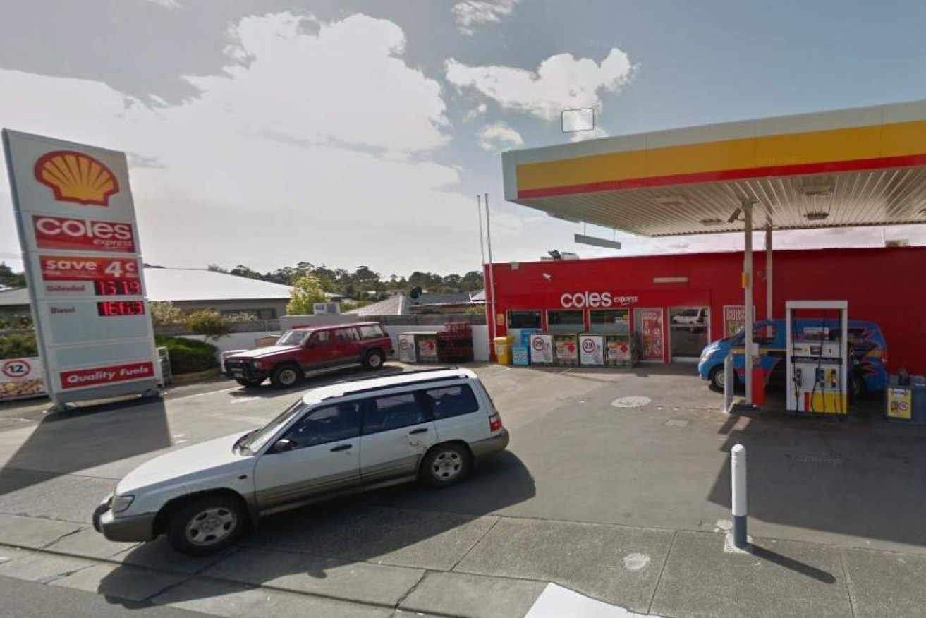 The Blackmans Bay service station was temporarily closed as the stabbing was investigated.