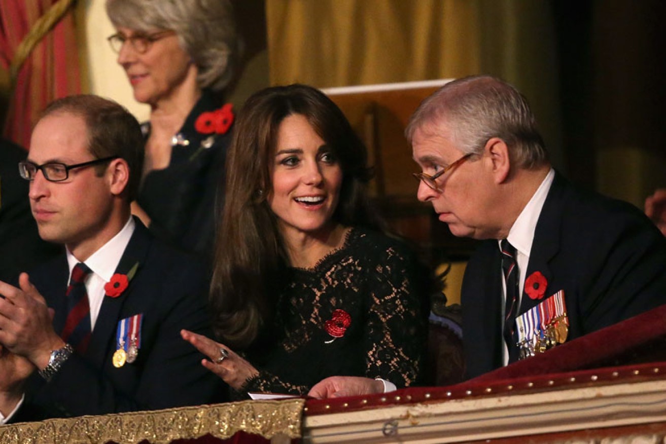 Prince William with his wife, the Duchess of Cambridge, and uncle Prince Andrew in November 2018.