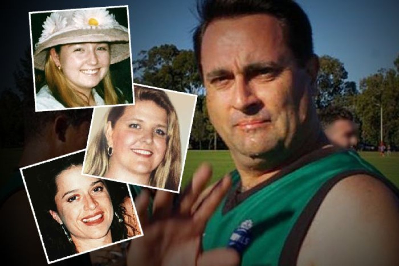 Bradley Edwards is accused of killing (from top) Sarah Spiers, Jane Rimmer and Ciara Glennon.