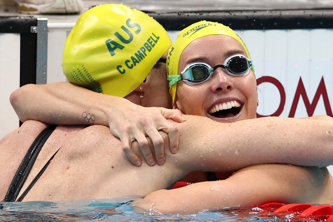 Australia won gold and bronze in the 100-metre freestyle final. 