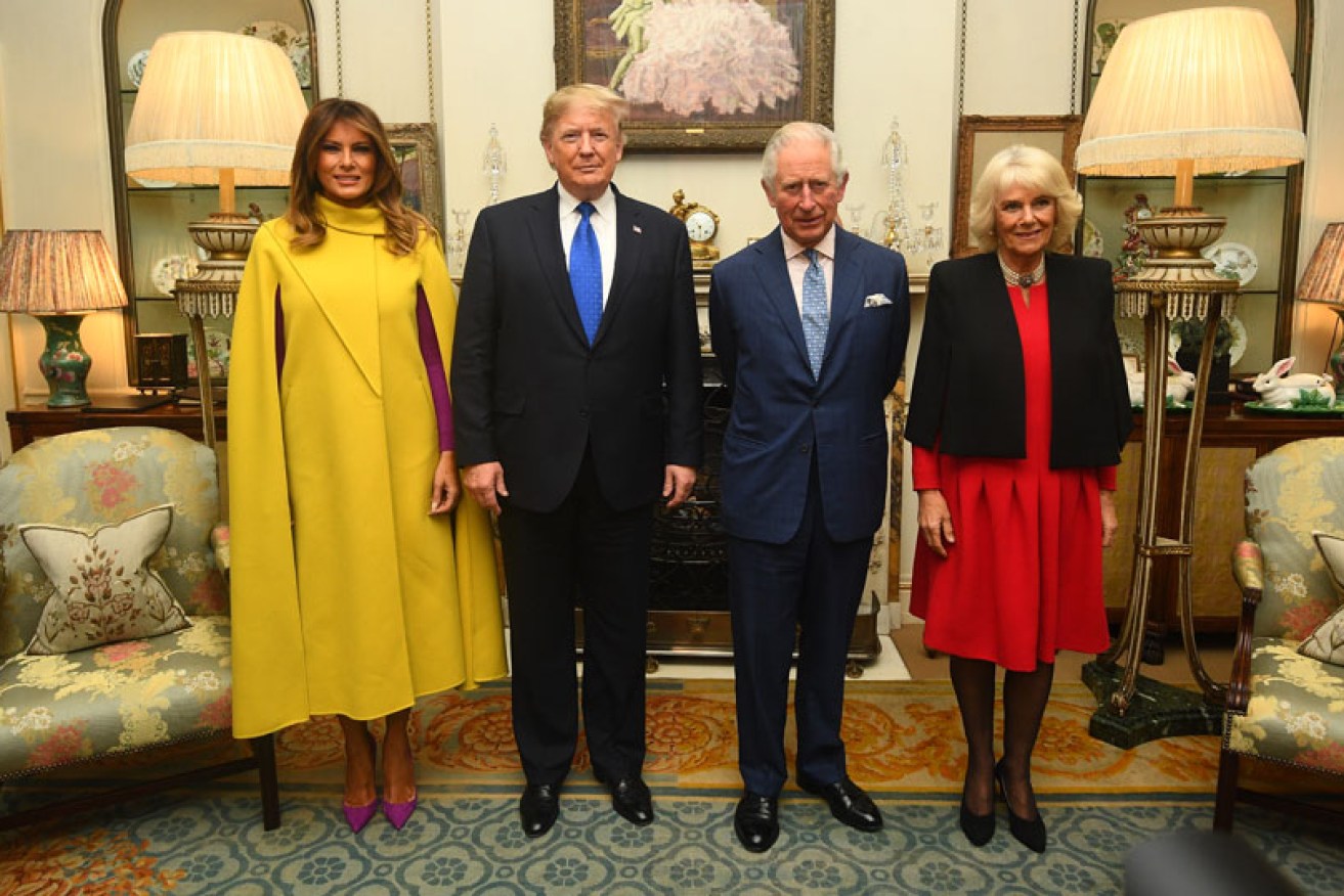 Melania and Donald Trump with Prince Charles and the Duchess of Cornwall in London on December 3 before the NATO reception.