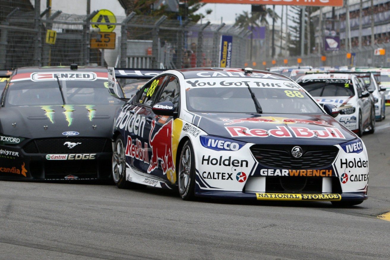 Jamie Whincup pilots his Holden Commodore at the Newcastle 500 on November 24. 