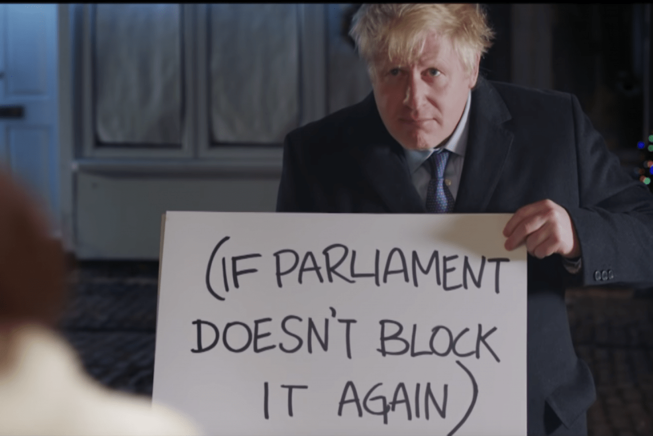 The Conservative Party flooded social media  with an ad parodying a scene from <i>Love, Actually</i>.