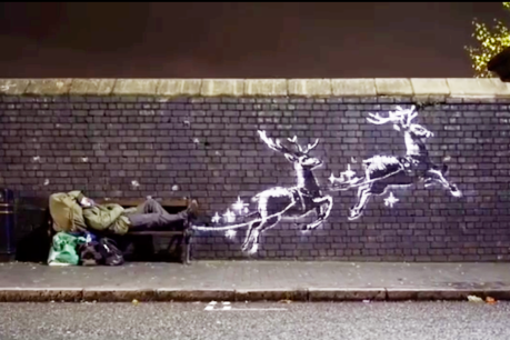 New Banksy mural highlights homeless